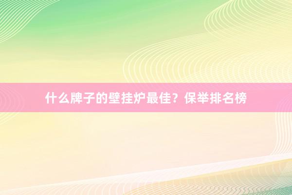 什么牌子的壁挂炉最佳？保举排名榜